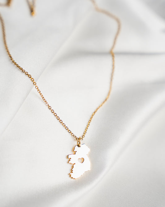 Ireland Heart Map Necklace