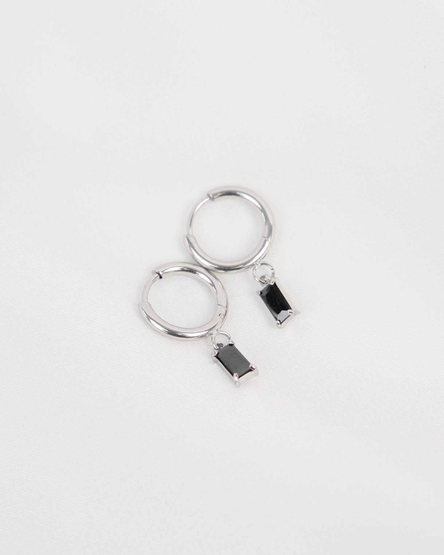 Blarney Black Stone Hoop Earrings
