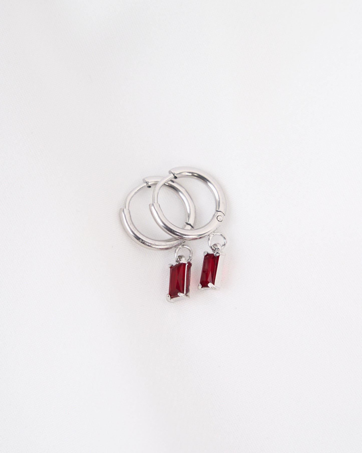 Rebel Stone Hoop Earrings