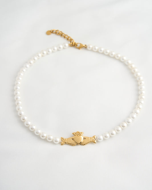 Claddagh Pearl Necklace