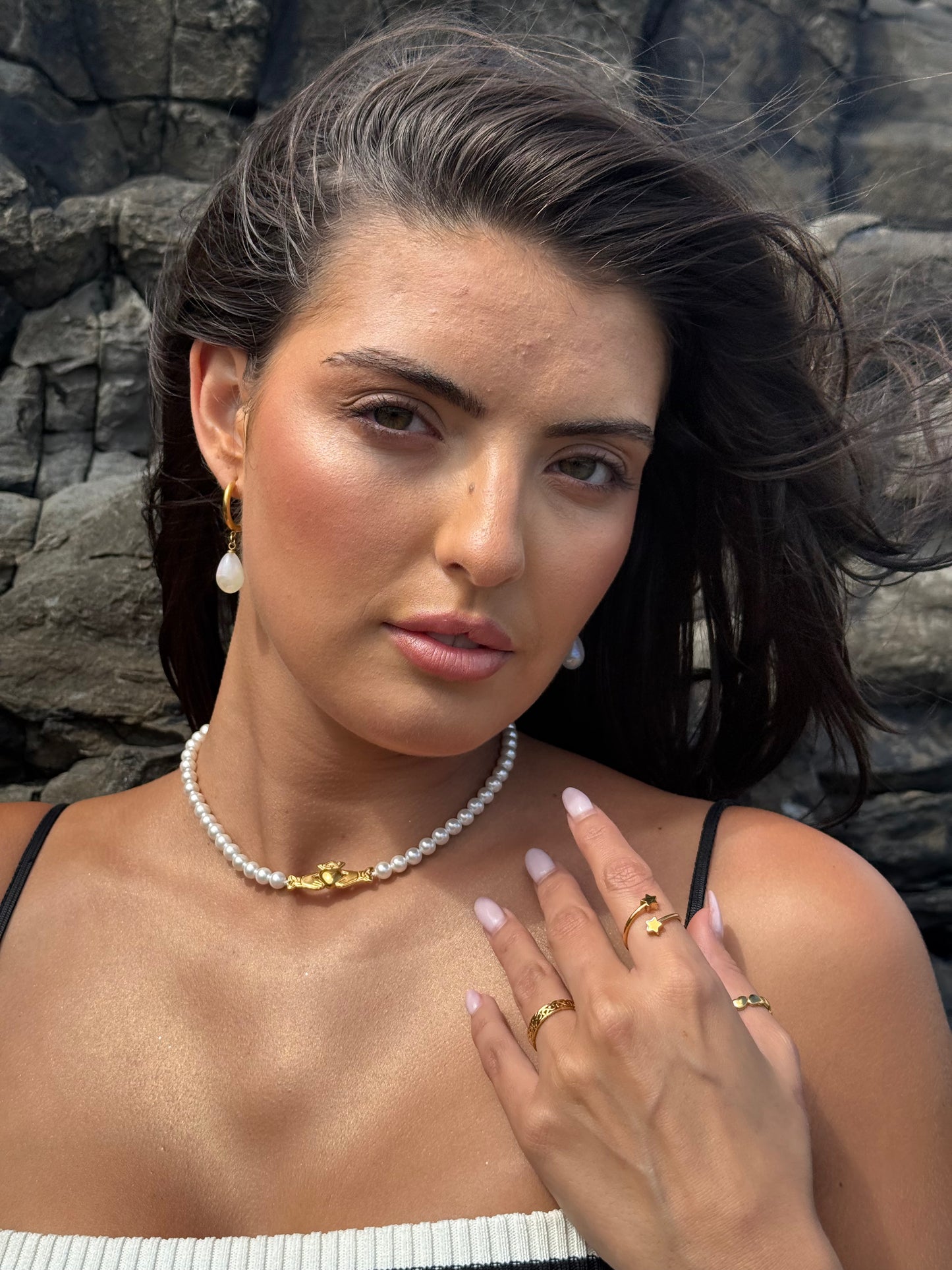 Claddagh Pearl Necklace