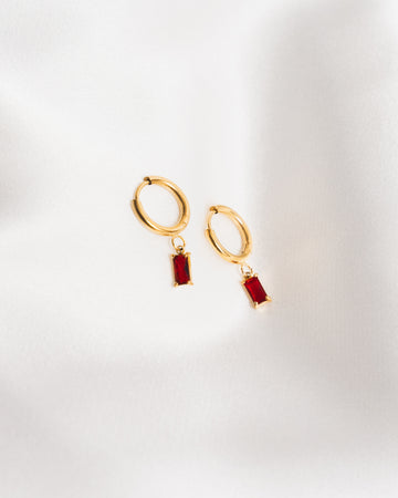 Rebel Stone Hoop Earrings