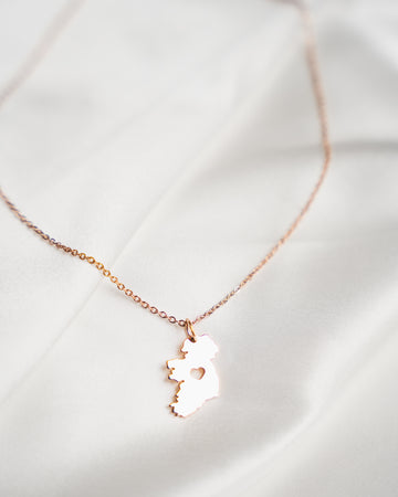 Ireland Heart Map Necklace
