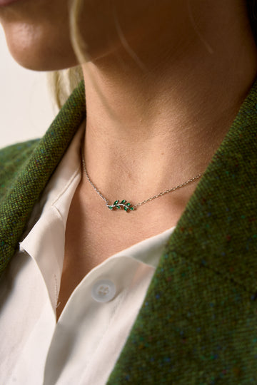 Irish Emerald Leaf Necklace