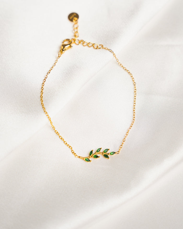 Emerald Leaf Bracelet