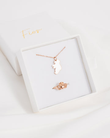Irish Map & Claddagh Gift Set