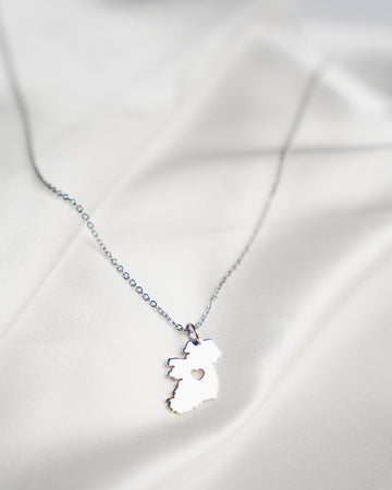 Ireland Heart Map Necklace