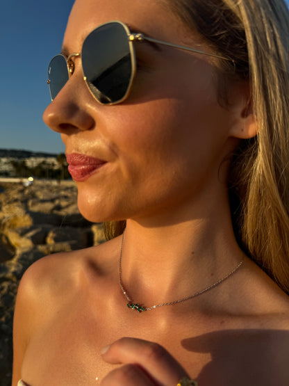 Irish Emerald Leaf Necklace