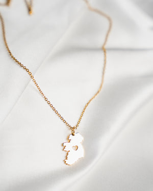 Ireland Heart Map Necklace