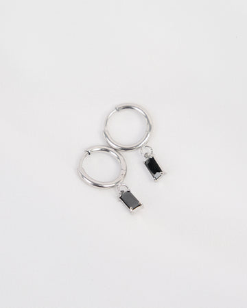 Blarney Black Stone Hoop Earrings