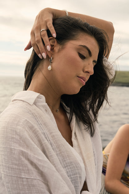 Pearl Hoop Earrings