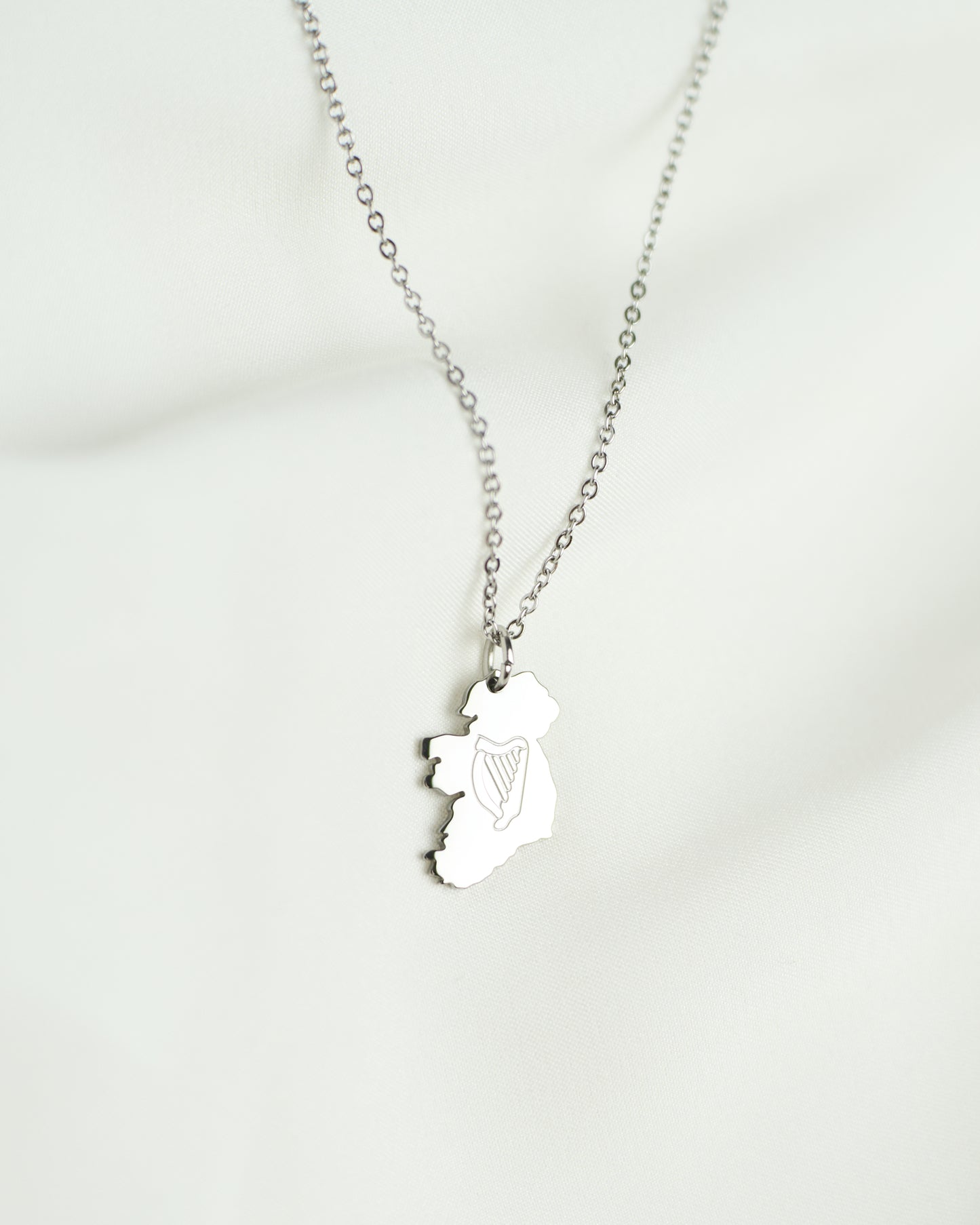 Ireland Harp Map Neckace