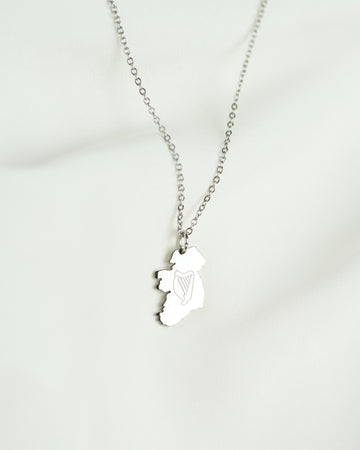 Ireland Harp Map Neckace