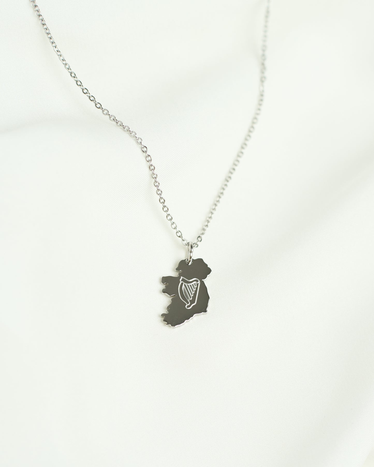 Ireland Harp Map Neckace
