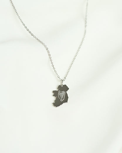 Ireland Harp Map Neckace
