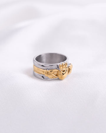 Two Tone Claddagh Ring