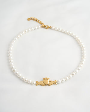 Claddagh Pearl Necklace