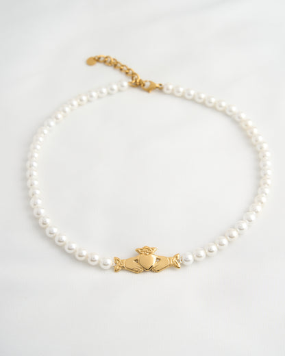 Claddagh Pearl Necklace