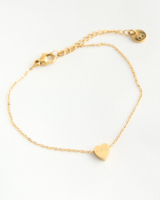 Heart Grá Pendant Bracelet