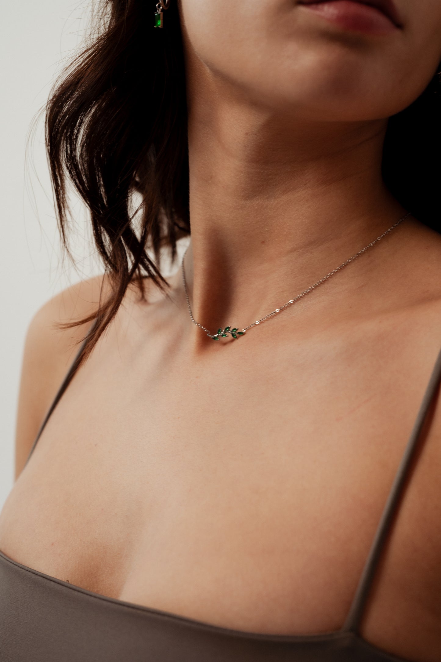 Irish Emerald Leaf Necklace