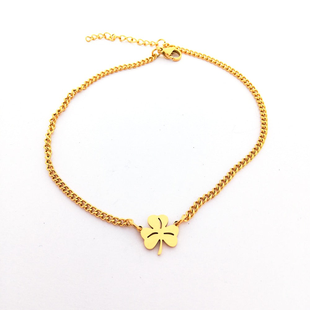 Four leaf clover on sale anklet